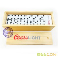 Wooden Box Set Custom Logo Engraving Domino