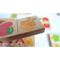 Wooden Domino Blocks with logo printing total 100 piece